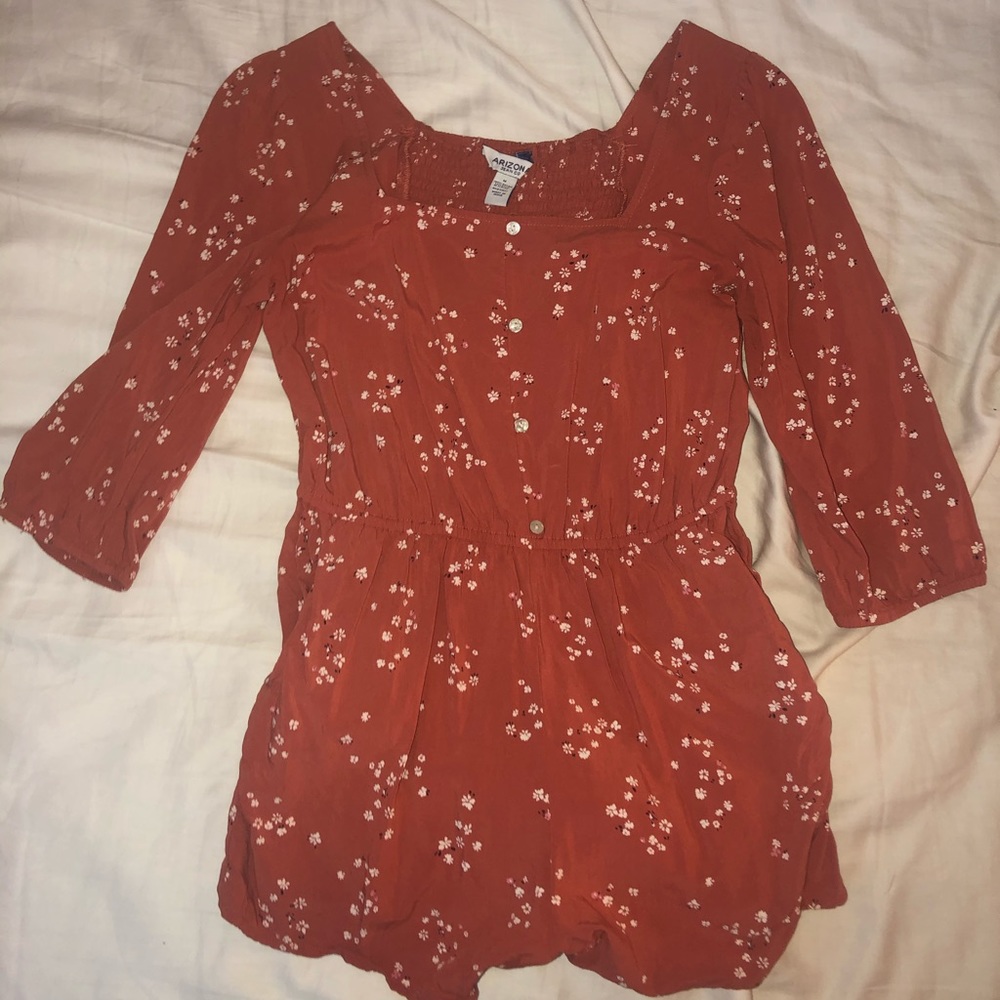 Coral Patterned Romper